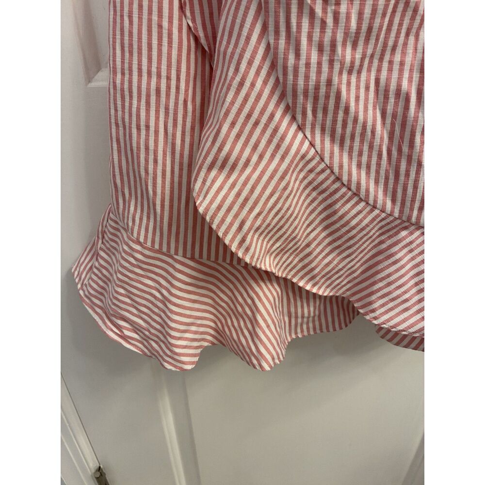 Superdown Strapless Pink White Stripe Ruffle Cotton Dress Size Small Revolve - Picture 3 of 9